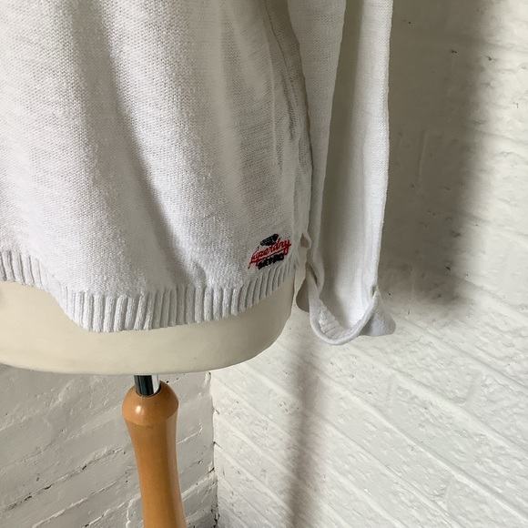 Superdry Icarus Knit Jumper - Size M - White - Cotton - P2P 22โ - Picture 2 of 8